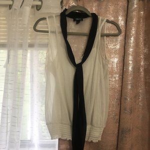 Iz Byer Black and White Dress Top - Medium